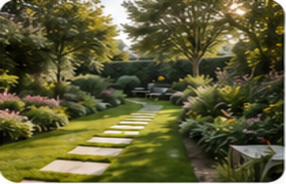 Loodusliku aia stiil soojade istutusalade ja pehmete radadega